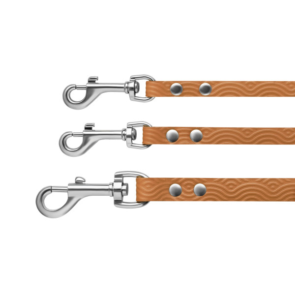 Повідець для Собак Шкіряний BronzeDog Classic з тисненням Гірчичний