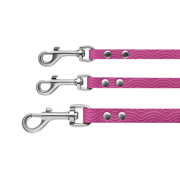 Повідець для Собак Шкіряний BronzeDog Classic з тисненням Рожевий