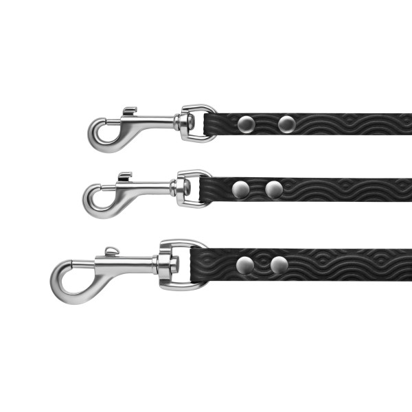 Повідець для Собак Шкіряний BronzeDog Classic з тисненням Чорний