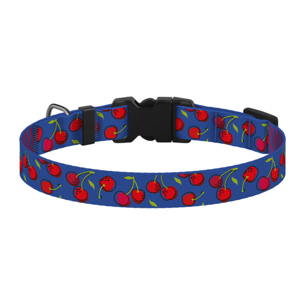 Нашийник для Собак Дрібних Порід BronzeDog Fruits Нейлоновий з Пластиковою Пряжкою Вишні