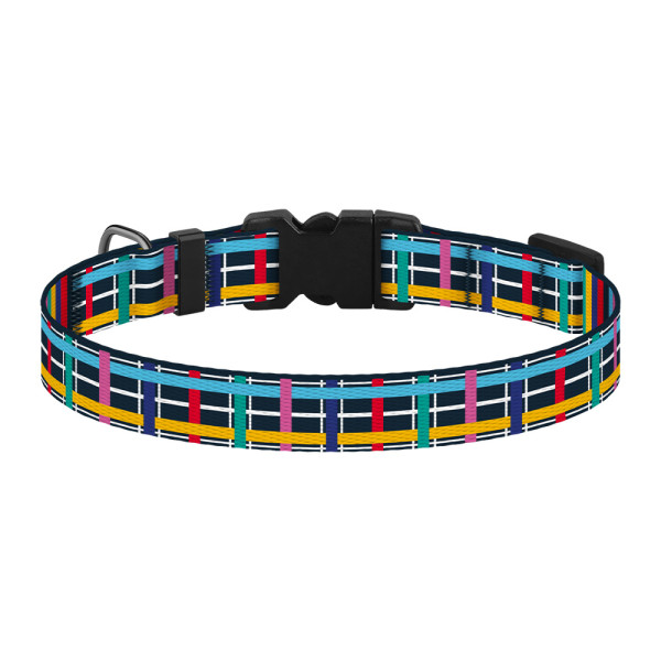 Нашийник для Собак Дрібних Порід BronzeDog Art Нейлоновий з Пластиковою Пряжкою Клітинка