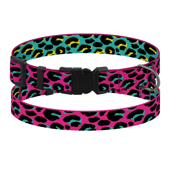 Нашийник для Собак Дрібних Порід BronzeDog Art Нейлоновий з Пластиковою Пряжкою Леопард