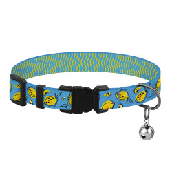 Нашийник для Котів BronzeDog Urban Fruits Нейлоновий з Пластиковою Пряжкою та Дзвіночком Лимони