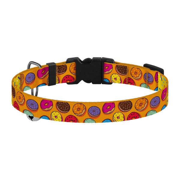 Нашийник для Котів BronzeDog Urban Fruits Нейлоновий з Пластиковою Пряжкою та Дзвіночком Пончики