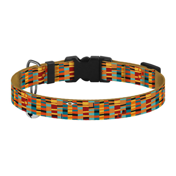 Нашийник для Котів BronzeDog Urban Art Нейлоновий з Пластиковою Пряжкою та Дзвіночком Алекса