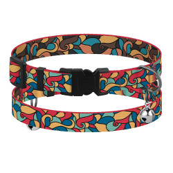 Нашийник для Котів BronzeDog Urban Art Нейлоновий з Пластиковою Пряжкою та Дзвіночком Вітраж