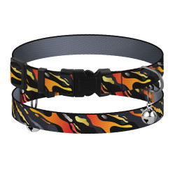 Нашийник для Котів BronzeDog Urban Art Нейлоновий з Пластиковою Пряжкою та Дзвіночком Гравітація