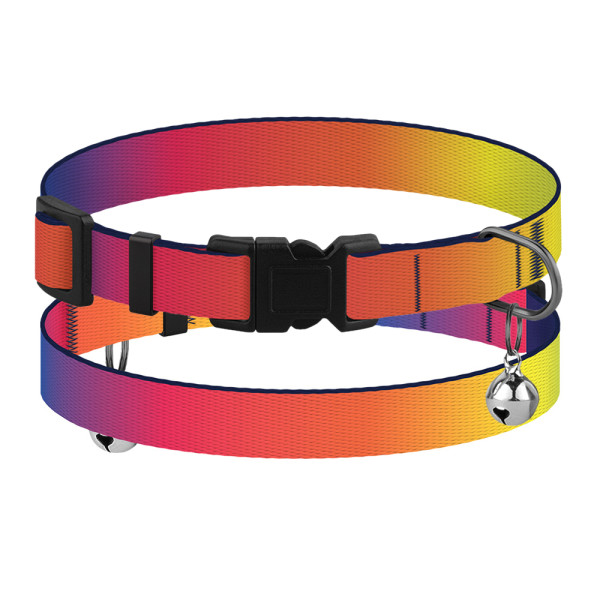 Нашийник для Котів BronzeDog Urban Art Нейлоновий з Пластиковою Пряжкою та Дзвіночком Градієнт