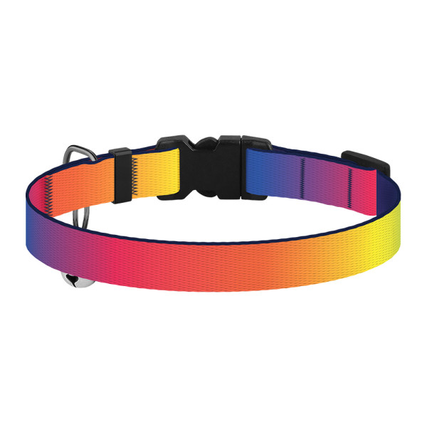 Нашийник для Котів BronzeDog Urban Art Нейлоновий з Пластиковою Пряжкою та Дзвіночком Градієнт