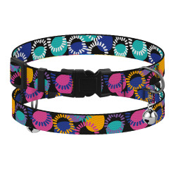 Нашийник для Котів BronzeDog Urban Art Нейлоновий з Пластиковою Пряжкою та Дзвіночком Диско