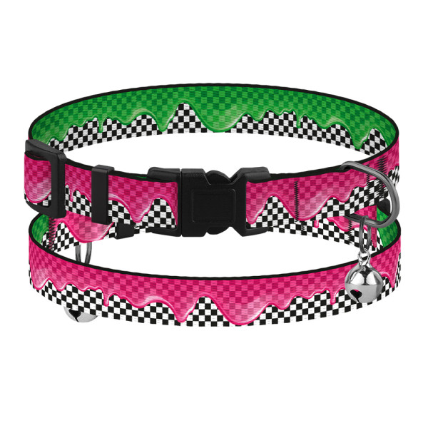 Нашийник для Котів BronzeDog Urban Art Нейлоновий з Пластиковою Пряжкою та Дзвіночком Піт-стоп