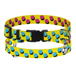 Нашийник для Котів BronzeDog Urban Art Нейлоновий з Пластиковою Пряжкою та Дзвіночком Поп Арт