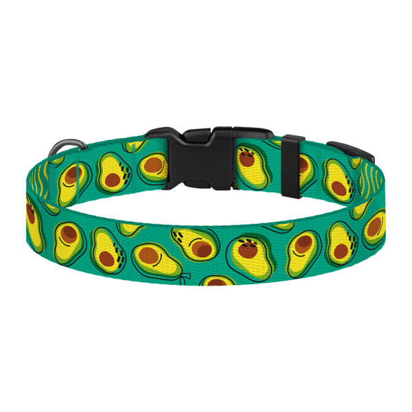 Нашийник для Собак BronzeDog Urban Fruits Нейлоновий з Пластиковою Пряжкою Авокадо