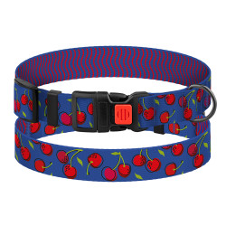 Нашийник для Собак BronzeDog Urban Fruits Нейлоновий з Пластиковою Пряжкою Вишні