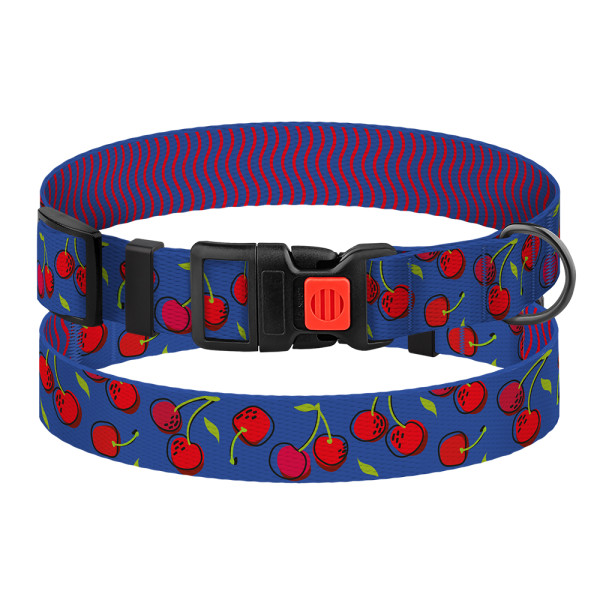 Нашийник для Собак BronzeDog Urban Fruits Нейлоновий з Пластиковою Пряжкою Вишні