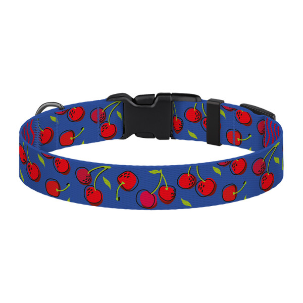 Нашийник для Собак BronzeDog Urban Fruits Нейлоновий з Пластиковою Пряжкою Вишні