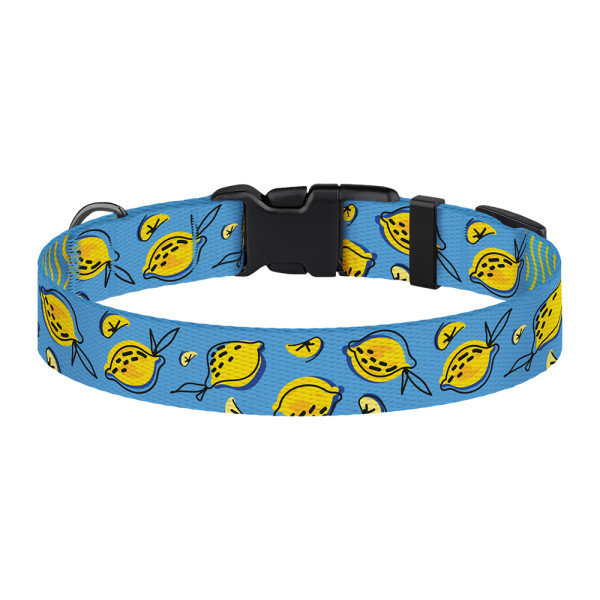 Нашийник для Собак BronzeDog Urban Fruits Нейлоновий з Пластиковою Пряжкою Лимони