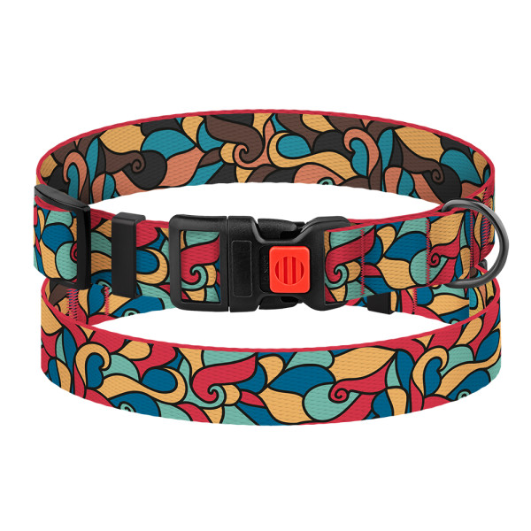 Нашийник для Собак BronzeDog Urban Art Нейлоновий з Пластиковою Пряжкою Вітраж
