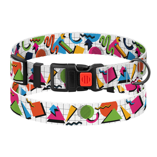 Нашийник для Собак BronzeDog Urban Art Нейлоновий з Пластиковою Пряжкою Геометрія