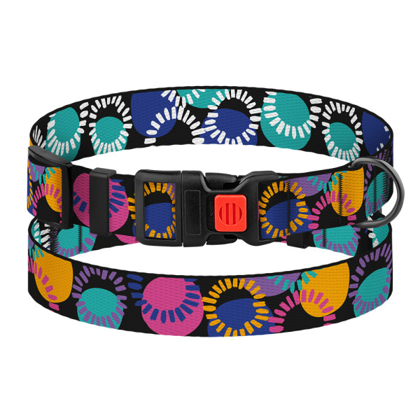Нашийник для Собак BronzeDog Urban Art Нейлоновий з Пластиковою Пряжкою Диско