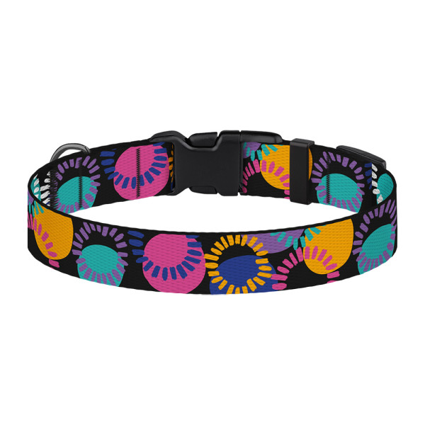 Нашийник для Собак BronzeDog Urban Art Нейлоновий з Пластиковою Пряжкою Диско