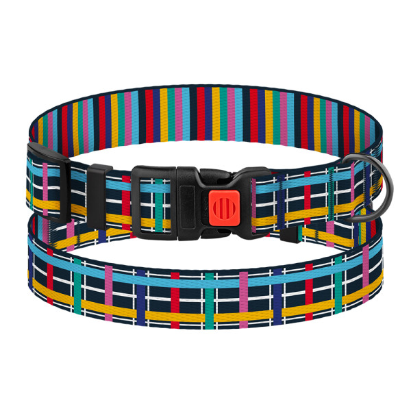 Нашийник для Собак BronzeDog Urban Art Нейлоновий з Пластиковою Пряжкою Клітинка