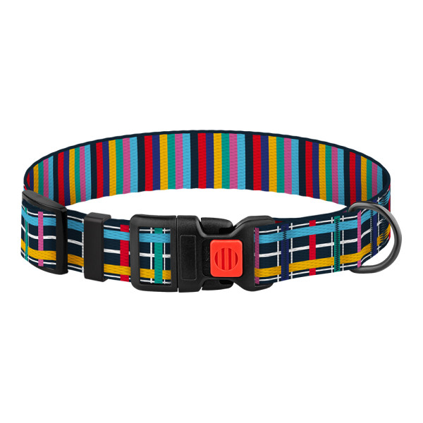 Нашийник для Собак BronzeDog Urban Art Нейлоновий з Пластиковою Пряжкою Клітинка