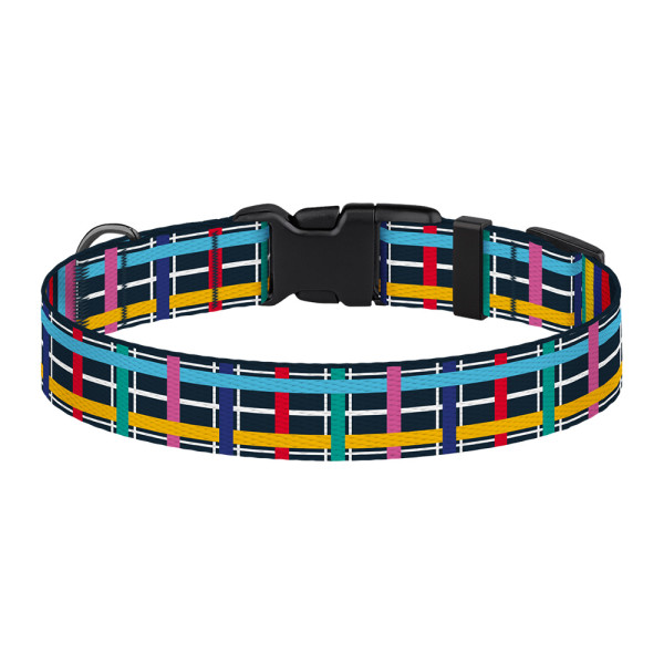 Нашийник для Собак BronzeDog Urban Art Нейлоновий з Пластиковою Пряжкою Клітинка