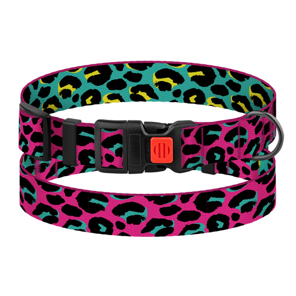 Нашийник для Собак BronzeDog Urban Art Нейлоновий з Пластиковою Пряжкою Леопард