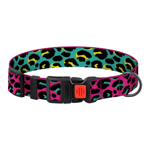 Нашийник для Собак BronzeDog Urban Art Нейлоновий з Пластиковою Пряжкою Леопард