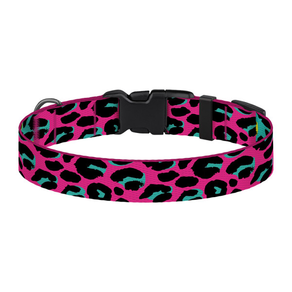 Нашийник для Собак BronzeDog Urban Art Нейлоновий з Пластиковою Пряжкою Леопард