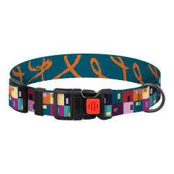 Нашийник для Собак BronzeDog Urban Art Нейлоновий з Пластиковою Пряжкою Печворк