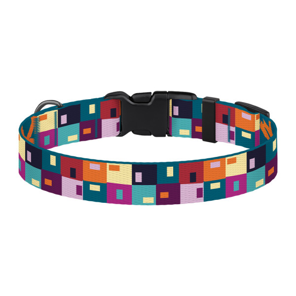 Нашийник для Собак BronzeDog Urban Art Нейлоновий з Пластиковою Пряжкою Печворк