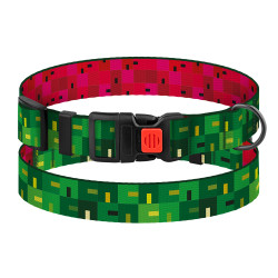 Нашийник для Собак BronzeDog Urban Art Нейлоновий з Пластиковою Пряжкою Піксель