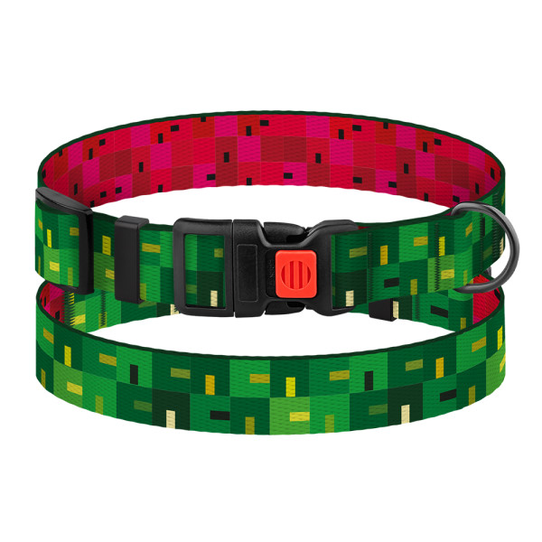 Нашийник для Собак BronzeDog Urban Art Нейлоновий з Пластиковою Пряжкою Піксель