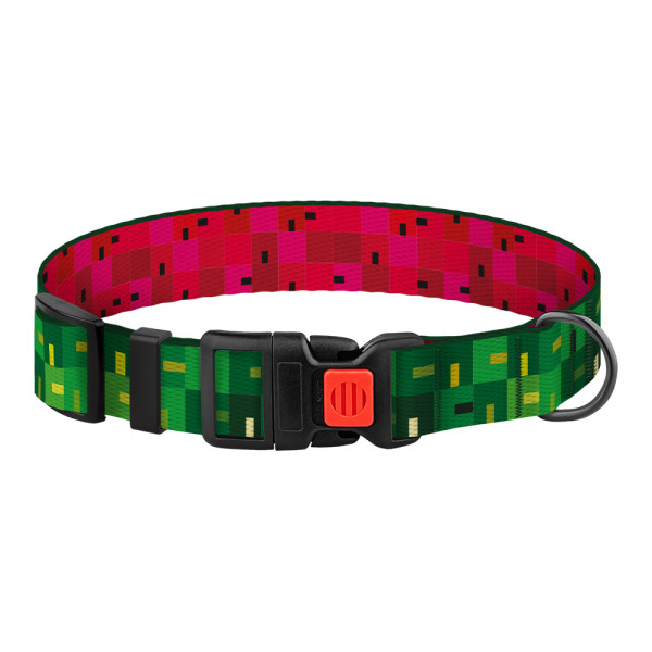 Нашийник для Собак BronzeDog Urban Art Нейлоновий з Пластиковою Пряжкою Піксель