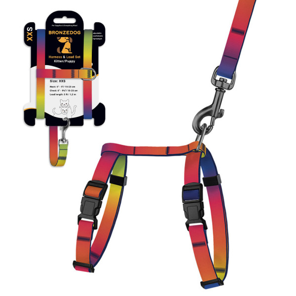 Шлея з Поводком для Котів та Дрібних Собак BronzeDog Urban Art Градієнт