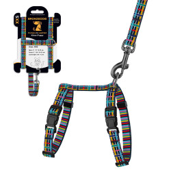 Шлея з Поводком для Котів та Дрібних Собак BronzeDog Urban Art Клітинка