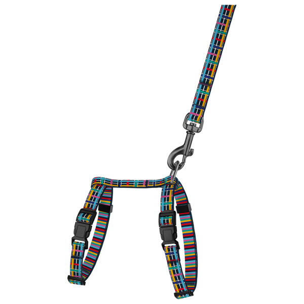 Шлея з Поводком для Котів та Дрібних Собак BronzeDog Urban Art Клітинка