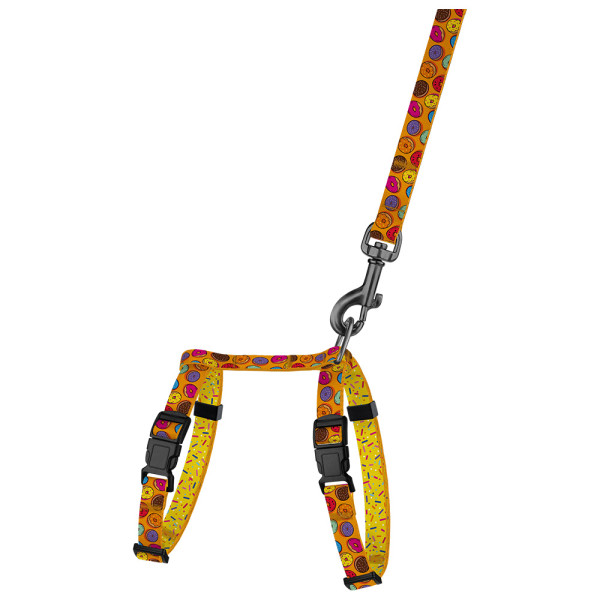 Шлея з Поводком для Котів та Дрібних Собак BronzeDog Urban Fruits Пончики