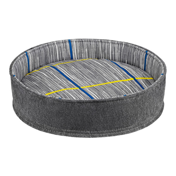 Лежак для Тварин BronzeDog повсть+бязь Круглий Сірий