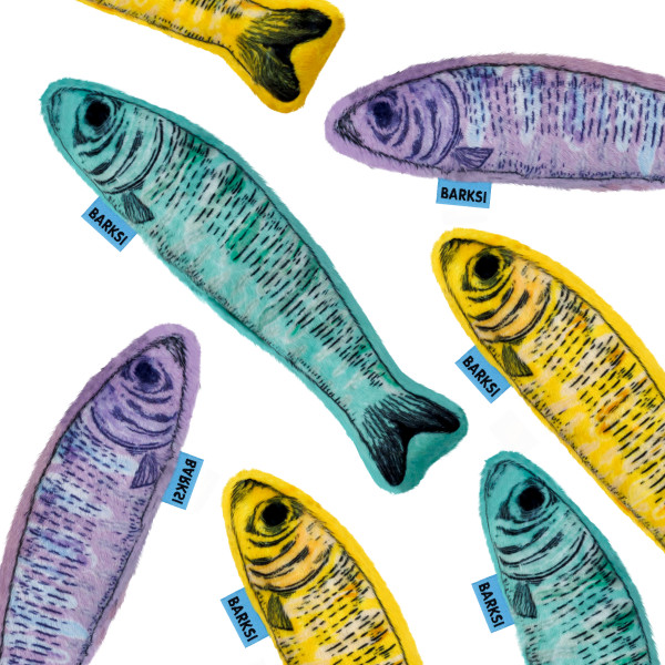 Іграшка для Котів Barksi Рибки Шпроти з котячою м'ятою та дзвіночком  16,5 см