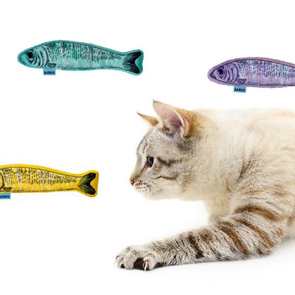Іграшка для Котів Barksi Рибки Шпроти з котячою м'ятою та дзвіночком  16,5 см