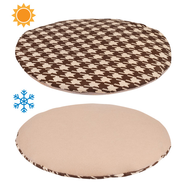 Лежак для Тварин BronzeDog повсть+бязь Круглий Бежево-Коричневий