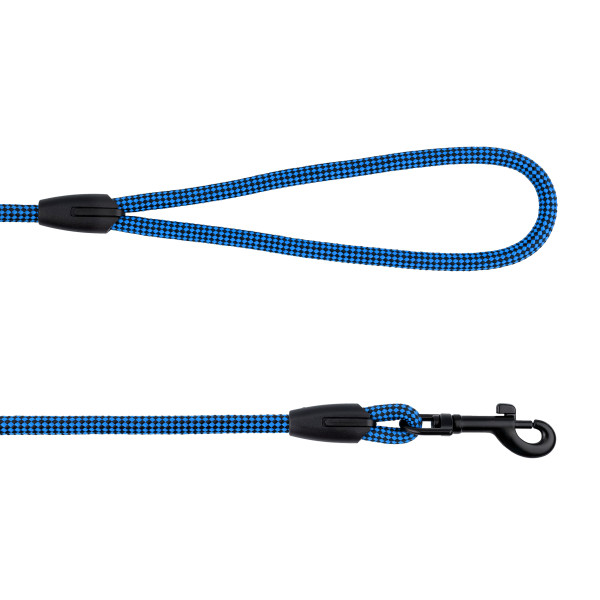 Повідець для Собак Bronzedog Active з Альпіністського Шнура Чорно-Блакитний 183 см