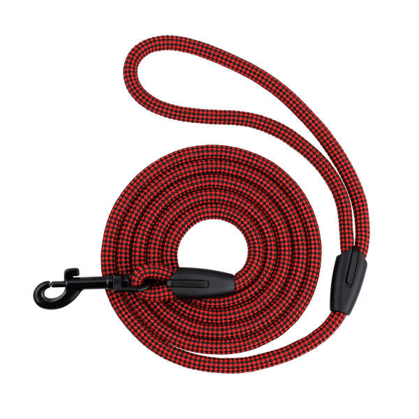 Повідець для Собак Bronzedog Active з Альпіністського Шнура Чорно-Червоний 183 см