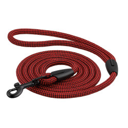 Повідець для Собак Bronzedog Active з Альпіністського Шнура Чорно-Червоний 183 см