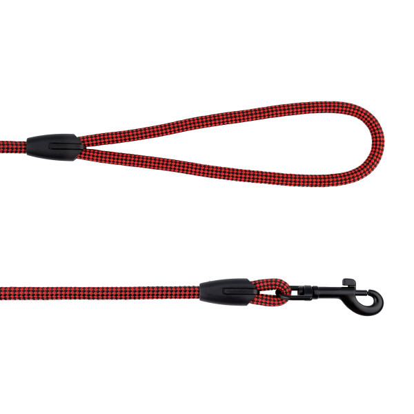 Повідець для Собак Bronzedog Active з Альпіністського Шнура Чорно-Червоний 183 см