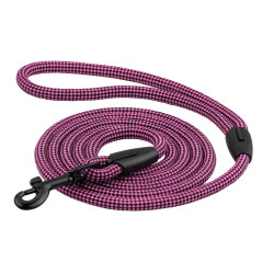 Повідець для Собак Bronzedog Active з Альпіністського Шнура Чорно-Рожевий 183 см