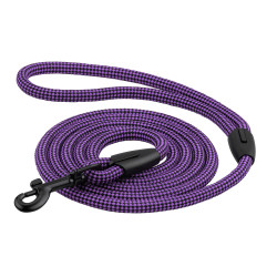 Повідець для Собак Bronzedog Active з Альпіністського Шнура Чорно-Фіолетовий 183 см